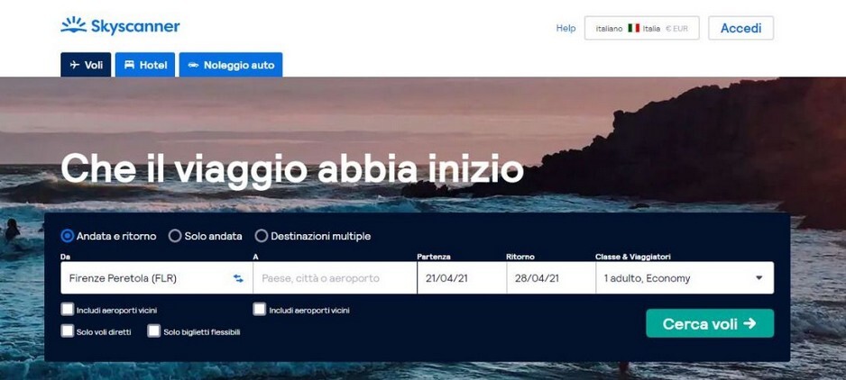 box di ricerca skyscanner